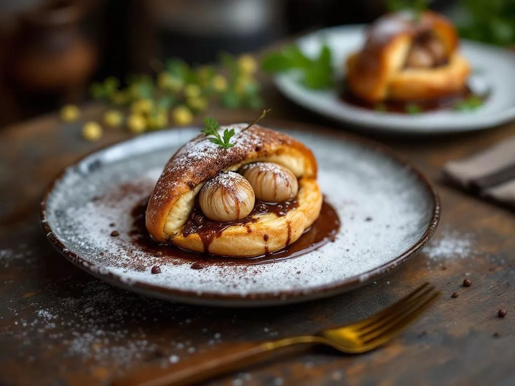 Brioche escargot au Nutella et noisettes caramélisées