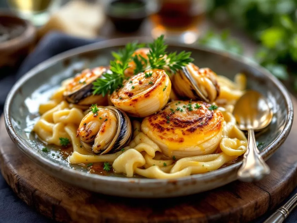 Cassolette d&rsquo;escargots de Bourgogne gratinée au beurre persillé et sa croûte dorée