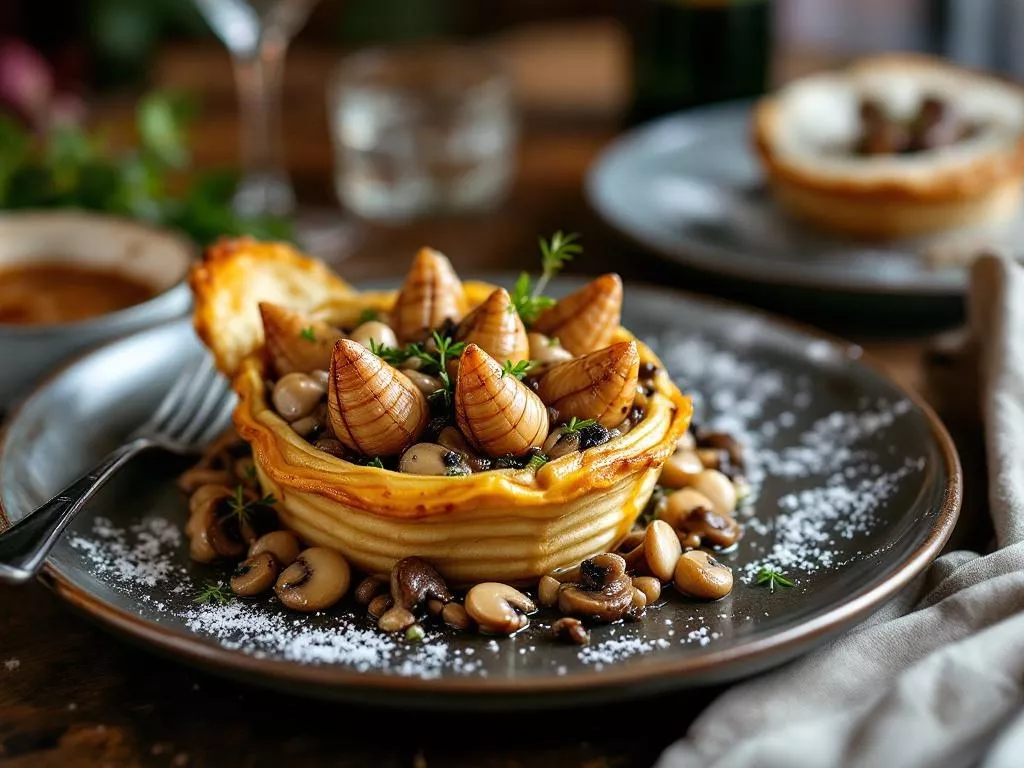 Escargots en cassolette forestière aux champignons
