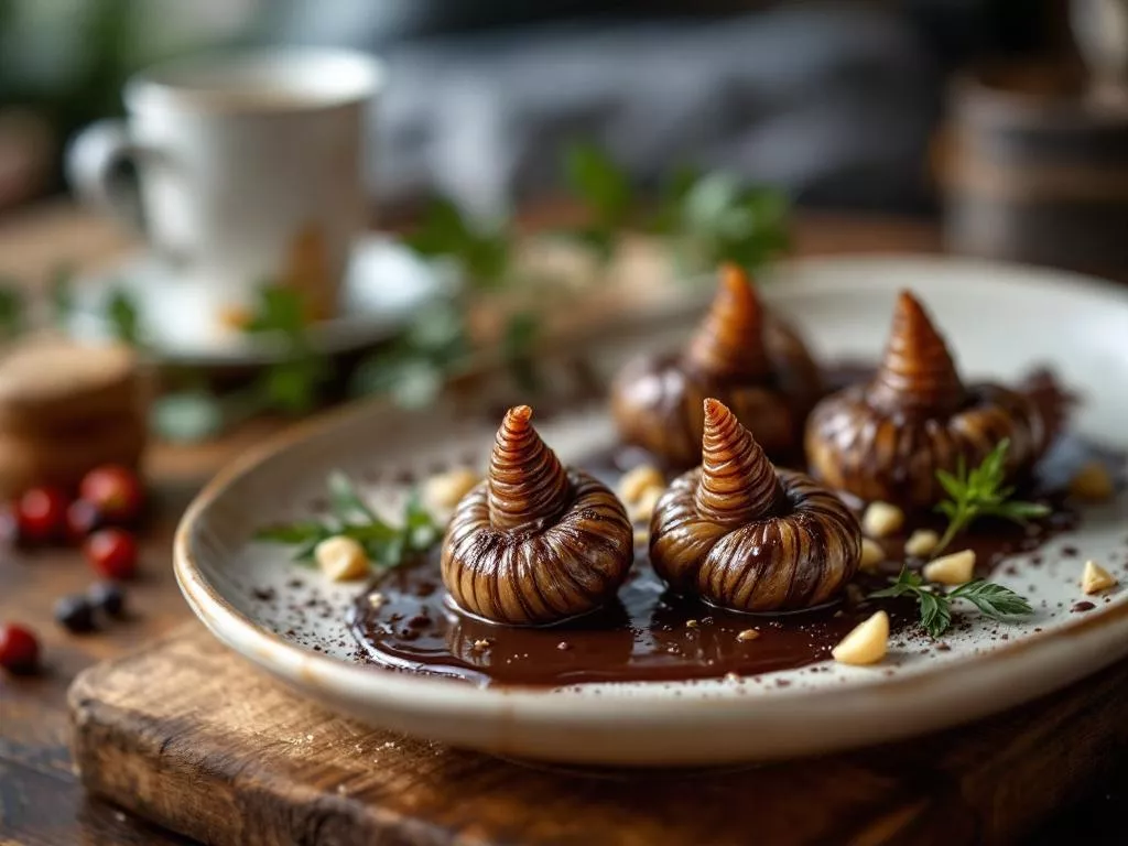 Escargots en chocolat praliné maison pour le café